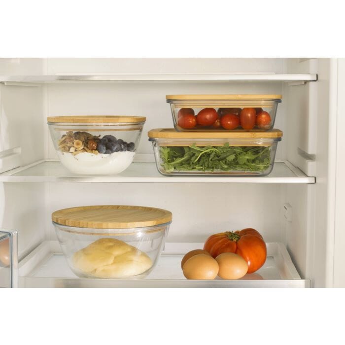 Pebbly - Glass Mixing Bowl With Bamboo Lid 2.6l Mixing Bowls The Cooks Kitchen 