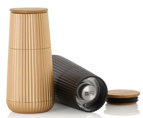 Adhoc Pepper & Salt Mill Set 12.3cm - Black And Gold