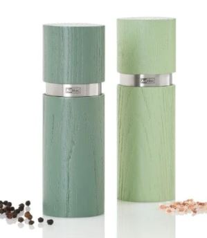 Adhoc Textura Pepper & Salt Mill Set 15cm - Dark Green And Light Green