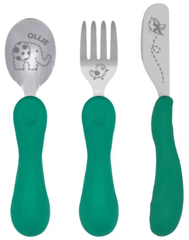 Easy Grip 3pc Cutlery Set - Green - Ollie