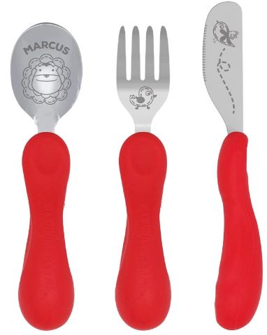 Easy Grip 3pc Cutlery Set - Red - Marcus
