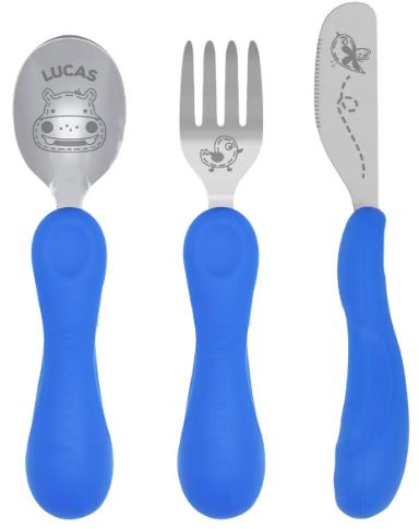 Easy Grip 3pc Cutlery Set - Blue - Lucas