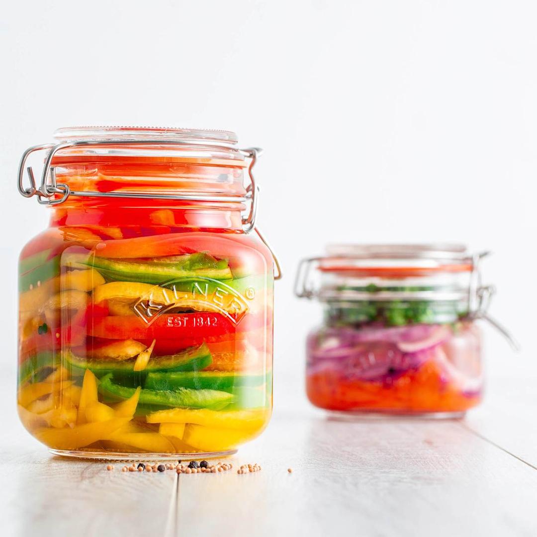 Kilner Square Clip Top Jar 1l