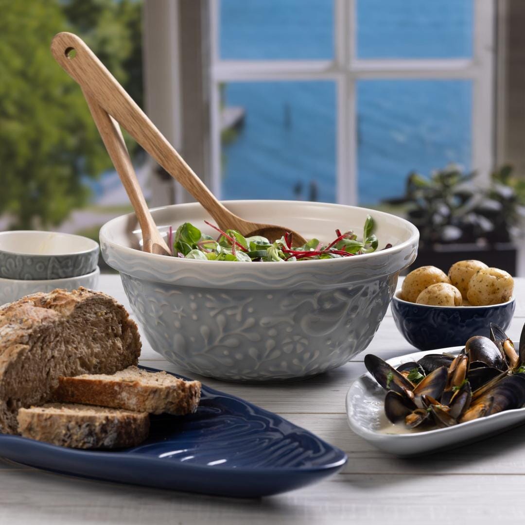 Mason Cash Nautical Blue Mixing Bowl 24cm/2l Light Blue Mixing Bowls & Pudding Bowls The Cooks Kitchen 