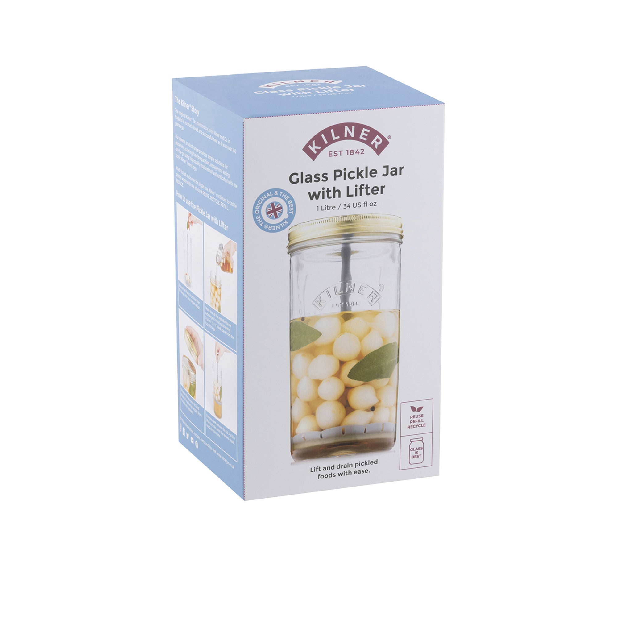 Kilner Pickle Jar With Lifter 1l