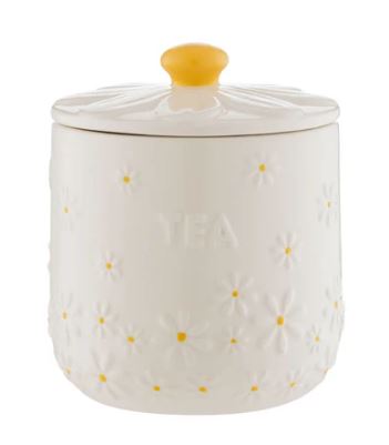 Price & Kensington Daisy Tea Jar Ceramic Hand Painted Flower 700ml