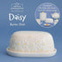 Price & Kensington Daisy Butter Dish Ceramic Hand Painted Flower Embossed White
