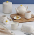 Price & Kensington Daisy Butter Dish Ceramic Hand Painted Flower Embossed White