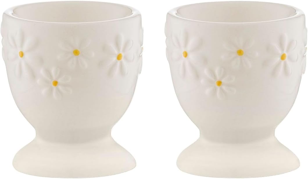 Price & Kensington Daisy Egg Cup Holder Set Of 2 Ceramic Hand Painted 