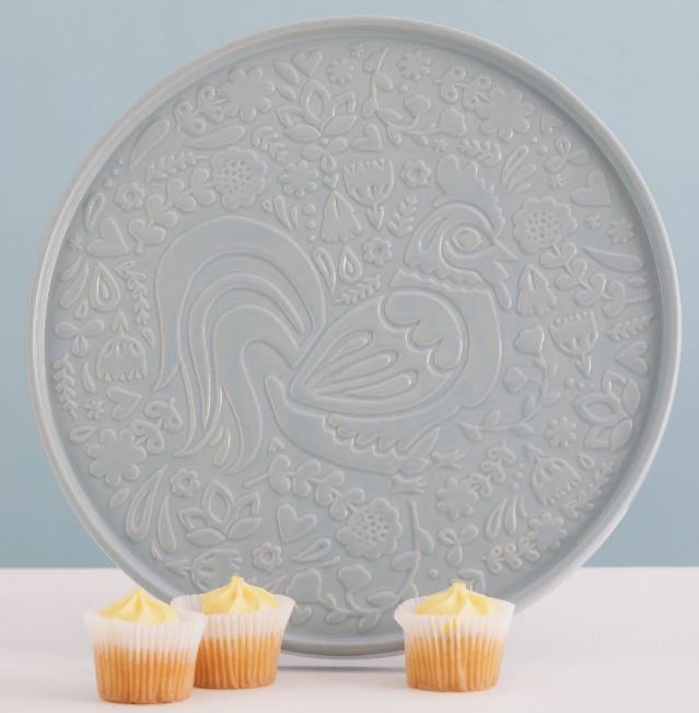 Mason Cash Home To Roost Round Platter 30cm - Smoky Blue