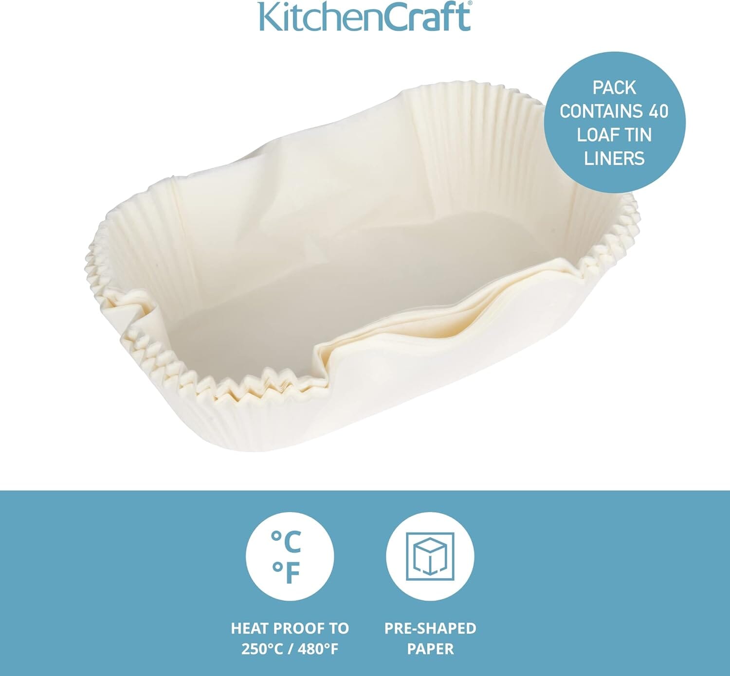 Mastercraft - Loaf Baking Tin Liners Pack Of 40 - 22cm Bakeware Accessories The Cooks Kitchen 