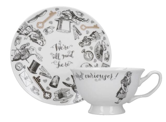 Mikasa X Victoria And Albert Alice In Wonderland Cup And Saucer 210ml Mugs - Cups & Saucers The Cooks Kitchen 