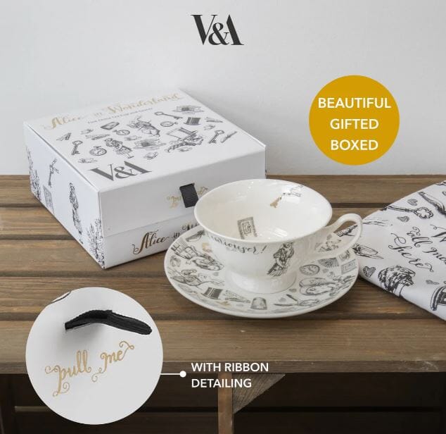 Mikasa X Victoria And Albert Alice In Wonderland Cup And Saucer 210ml Mugs - Cups & Saucers The Cooks Kitchen 