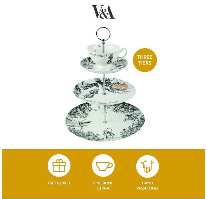 Mikasa X Victoria And Albert Alice In Wonderland 3 Tier Cake Stand Cake Plates & Stands The Cooks Kitchen 