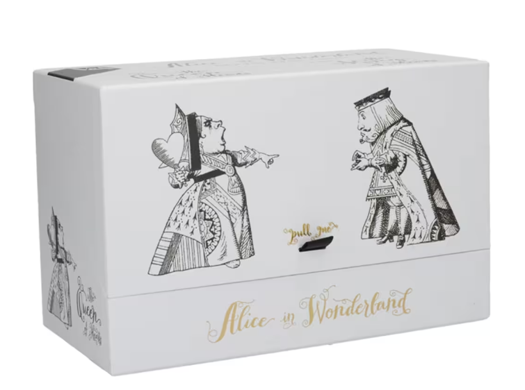 Alice In Wonderland Set Of 2 Clear Glass Tumblers, 350 Ml