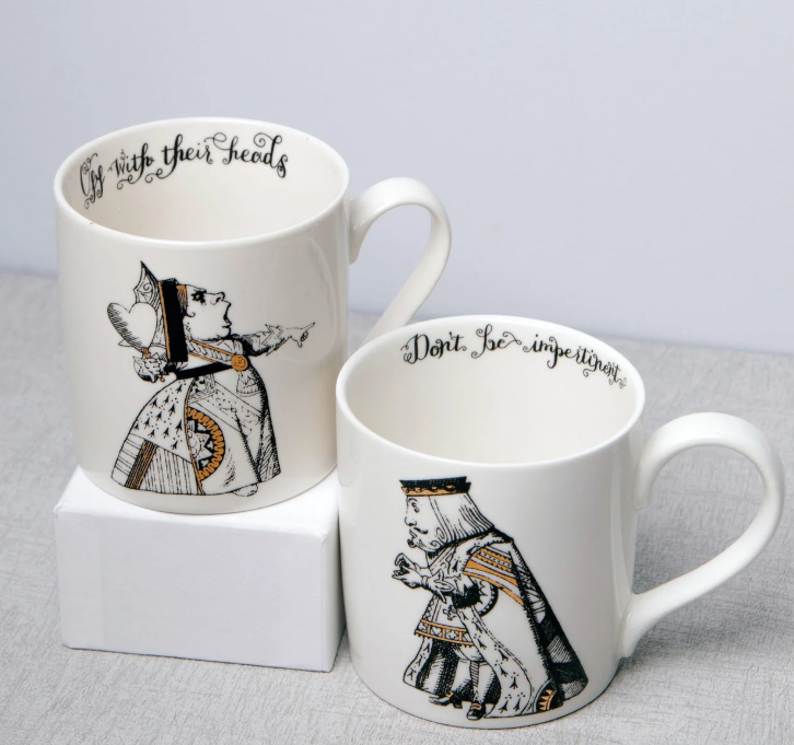 Victoria & Albert Alice In Wonderland Set Of 2 Mugs, His & Hers, 350ml, Gift Boxed