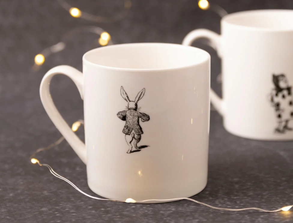 Victoria & Albert Alice In Wonderland Can Mug, White Rabbit, 350ml, Gift Boxed