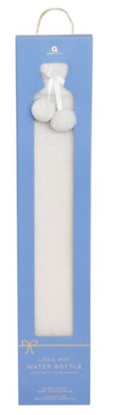 Long Hot Water Bottle - Cream Teddy Boucle