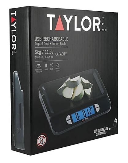 Taylor Digital Usb Rechargeable Kitchen Scale 5kg Scales The Cooks Kitchen 