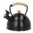 La Cafetiere Stovetop Whistling Tea Kettle With Beechwood Handle 1.6l Black