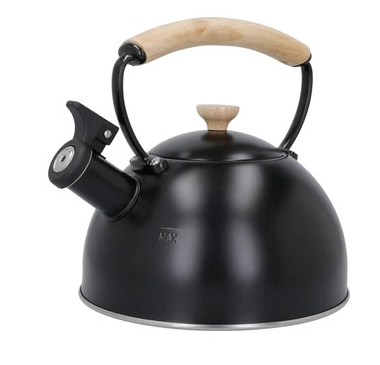 La Cafetiere Stovetop Whistling Tea Kettle With Beechwood Handle 1.6l Black