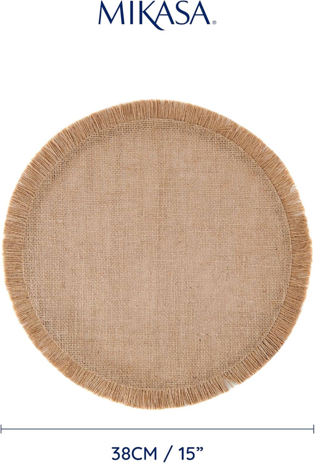 Mikasa Round Placemats Set Of 4 38cm - Hessian Placemats The Cooks Kitchen 