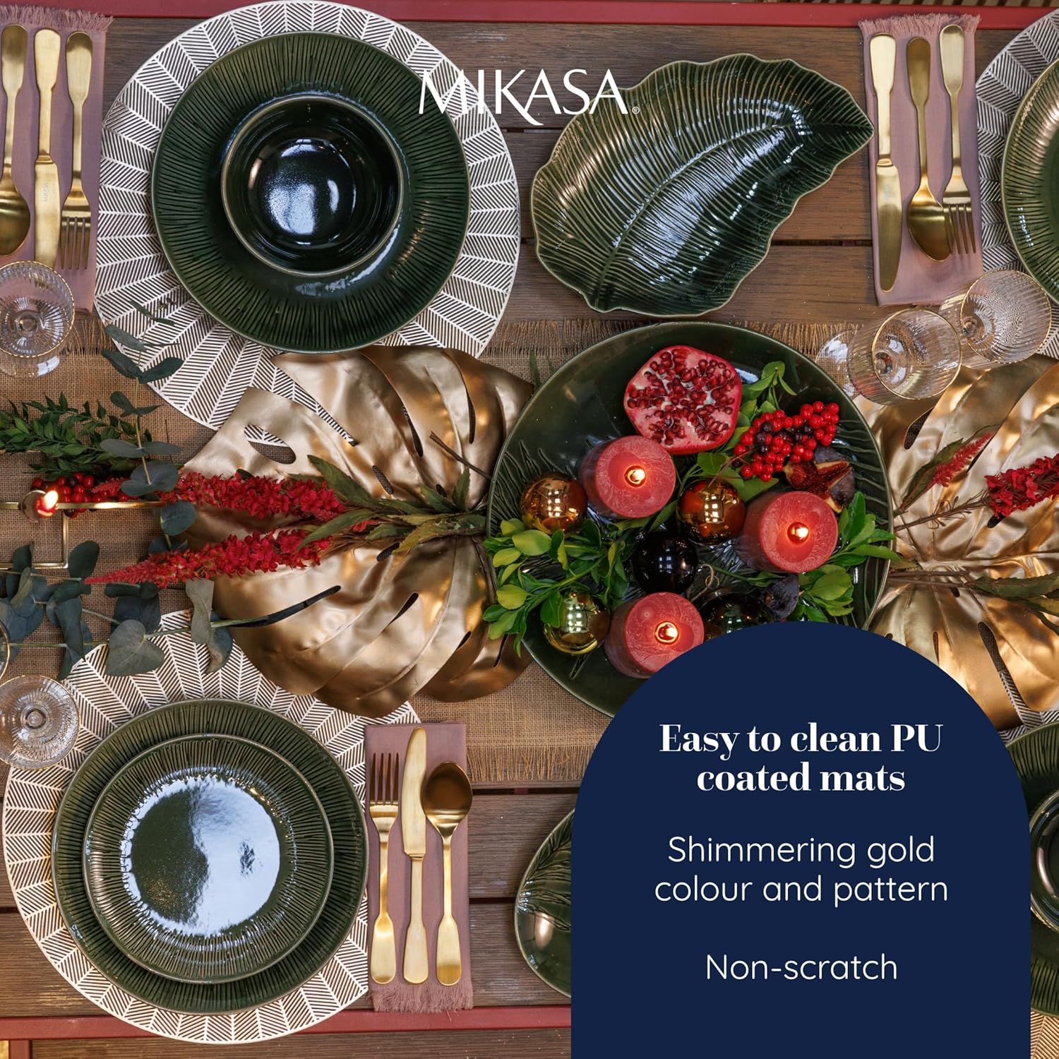 Mikasa Round Placemats Set Of 4 38cm - Gold