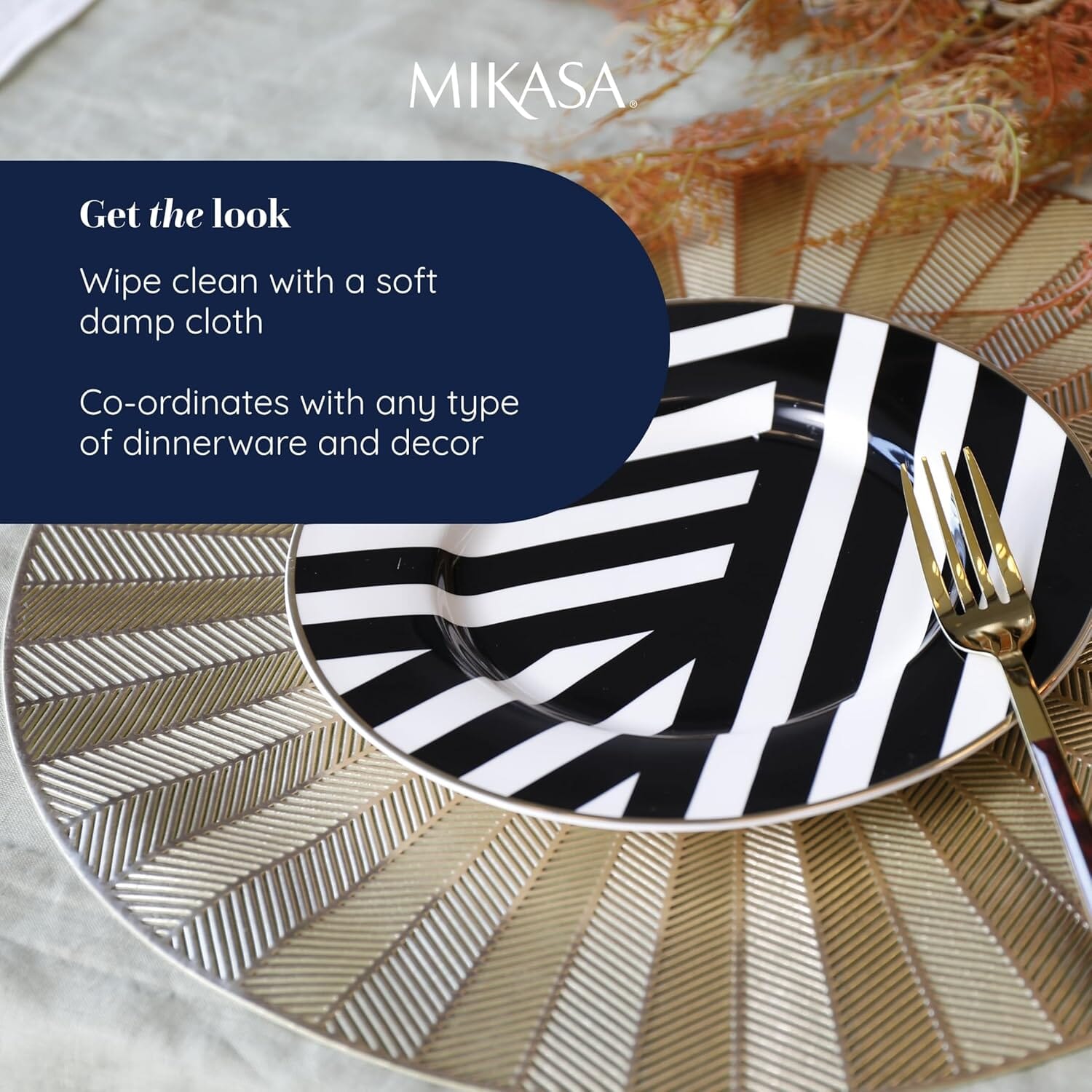 Mikasa Round Placemats Set Of 4 38cm - Gold Placemats The Cooks Kitchen 