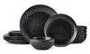 Mikasa Jardin Midnight 12-piece Stoneware Dinner Set - Black