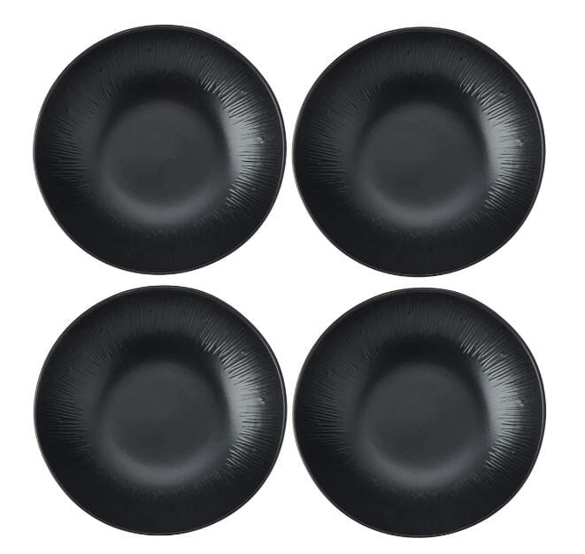 Mikasa Jardin Midnight 4-piece Stoneware Pasta Bowl Set - Black Bowls The Cooks Kitchen 