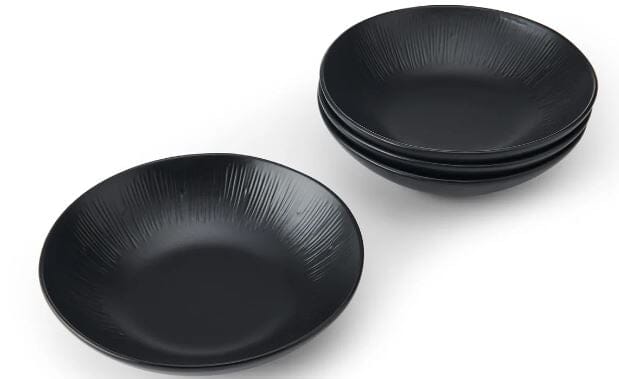 Mikasa Jardin Midnight 4-piece Stoneware Pasta Bowl Set - Black Bowls The Cooks Kitchen 