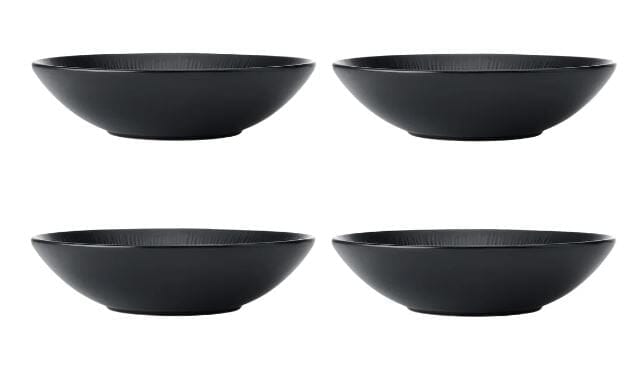 Mikasa Jardin Midnight 4-piece Stoneware Pasta Bowl Set - Black Bowls The Cooks Kitchen 