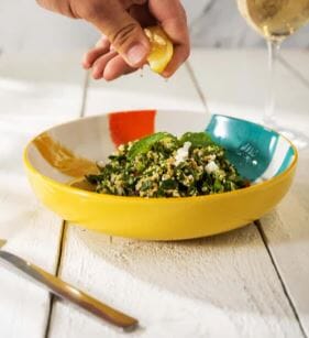 Mikasa Coupe Pasta Dinner Bowl 21cm - Yellow Abstract Bowls The Cooks Kitchen 