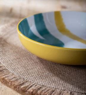 Mikasa Coupe Pasta Dinner Bowl 21cm - Yellow Abstract Bowls The Cooks Kitchen 