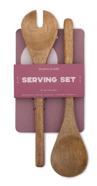 Jamie Oliver Big Love Wooden Serving Set Salad Servers The Cooks Kitchen 