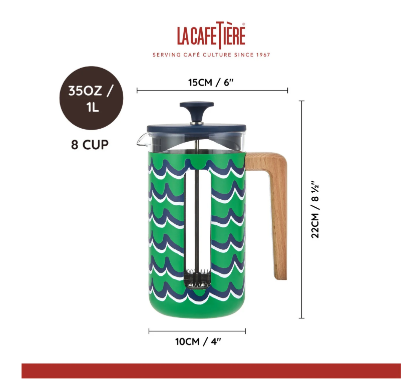 La Cafetière Pisa Cafetière 8 Cup / 1l (cyan Tides)