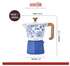 La Cafetière Venice Aluminium Espresso Maker 6 Cup / 290ml (blu Fiorato)