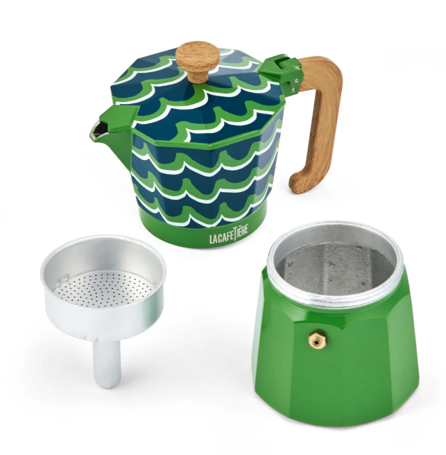 La Cafetière Venice Aluminium Espresso Maker 6 Cup / 290ml (cyan Tides)