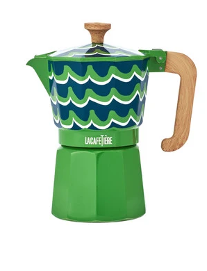 La Cafetière Venice Aluminium Espresso Maker 6 Cup / 290ml (cyan Tides)