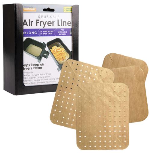 Toasta Bags Reusable Oblong Air Fryer Liners - Dual Pack Set Of 4 - Gold