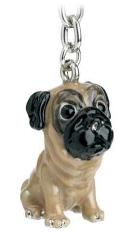 Little Paws Tan Pug, Key Ring/bag Charm