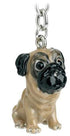Little Paws Tan Pug, Key Ring/bag Charm