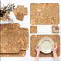Square Coasters - Natural Cork - Set Of 4