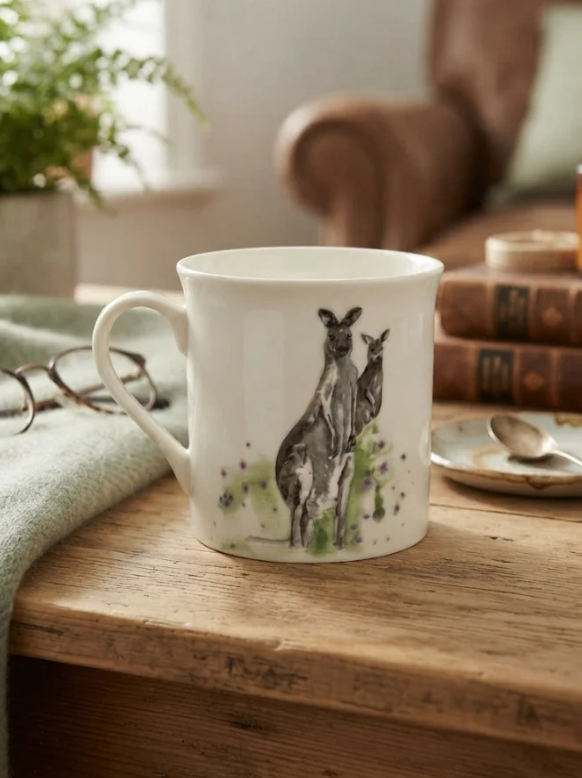 Meg Hawkins Kangaroo New Bone China Mug