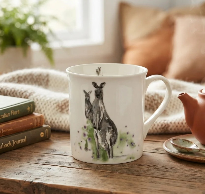 Meg Hawkins Kangaroo New Bone China Mug