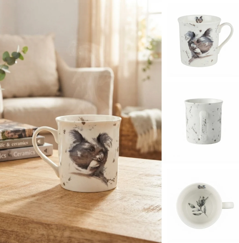 Meg Hawkins Koala Face New Bone China Mug