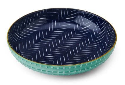 Mikasa Coupe Pasta Dinner Bowl 21cm - Indigo Chevron Bowls The Cooks Kitchen 