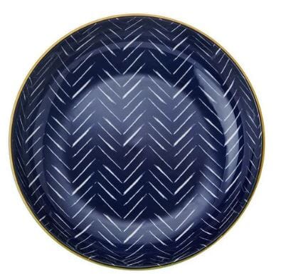 Mikasa Coupe Pasta Dinner Bowl 21cm - Indigo Chevron Bowls The Cooks Kitchen 