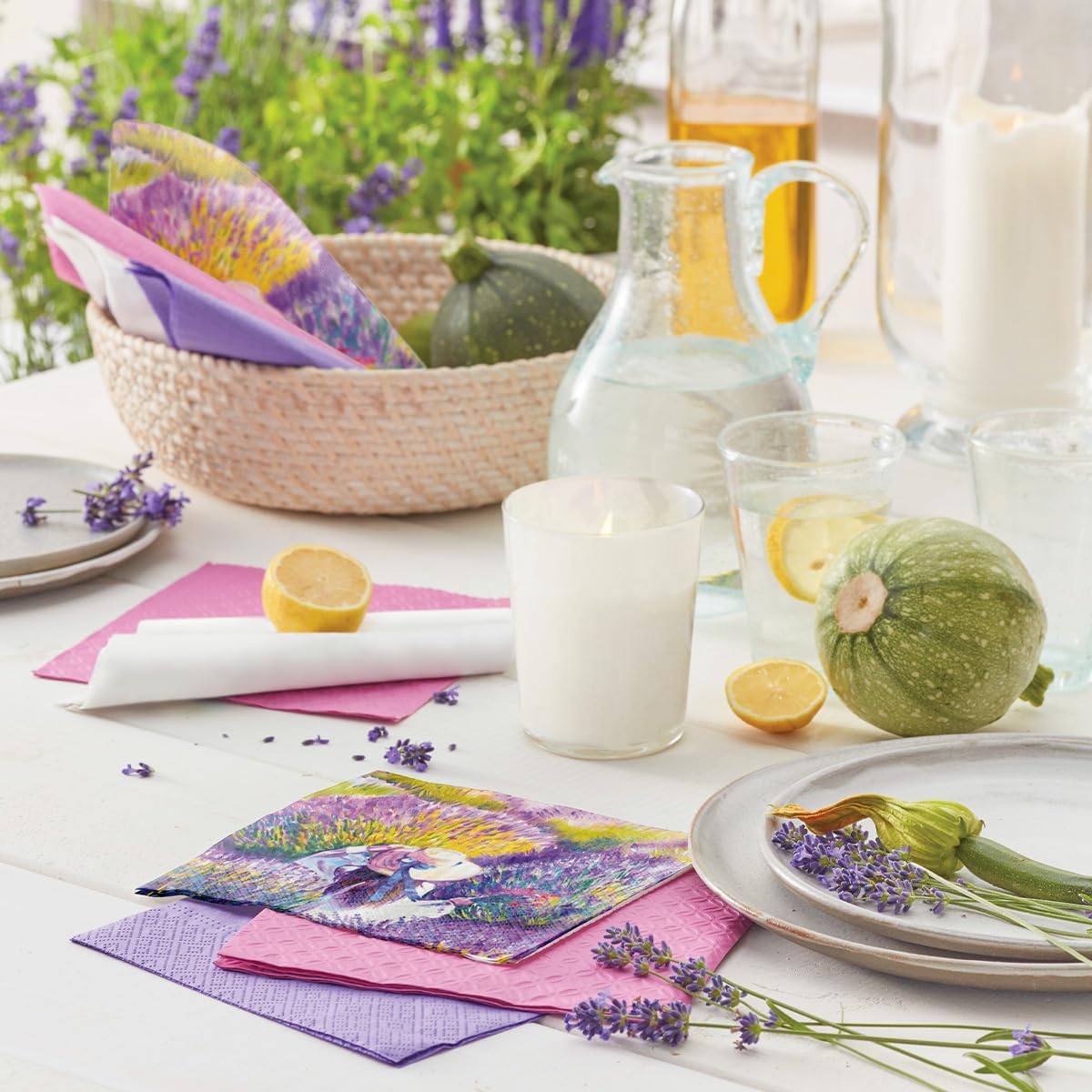 Paw Lunch Napkin 33cm Lavender Sunset