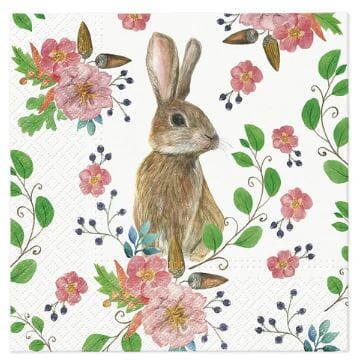 Paw Lunch Napkin 33cm Rabbit Berries Napkins The Cooks Kitchen 